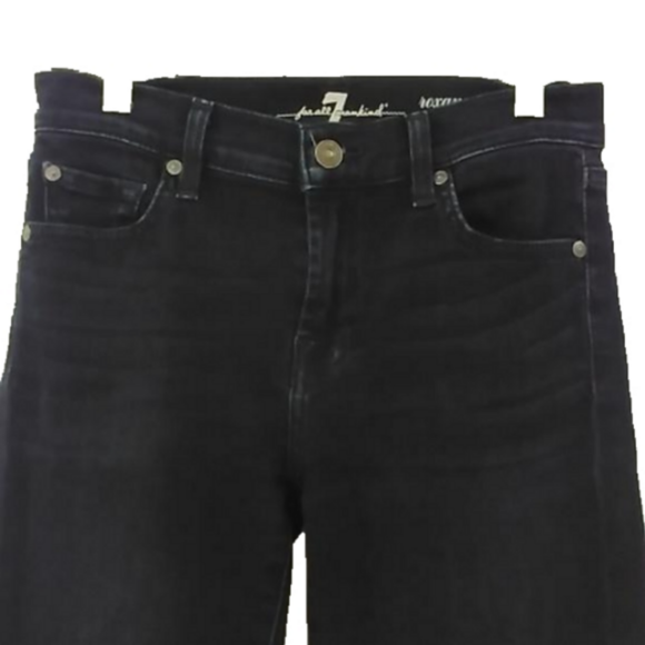 7FAMK Roxanne Ankle Skinny Dark Wash Raw Hem Size 25 Women Jeans - Picture 2 of 12